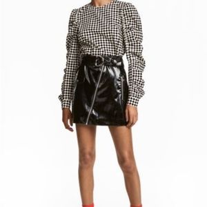 H&M Faux Patent Leather Mini Skirt